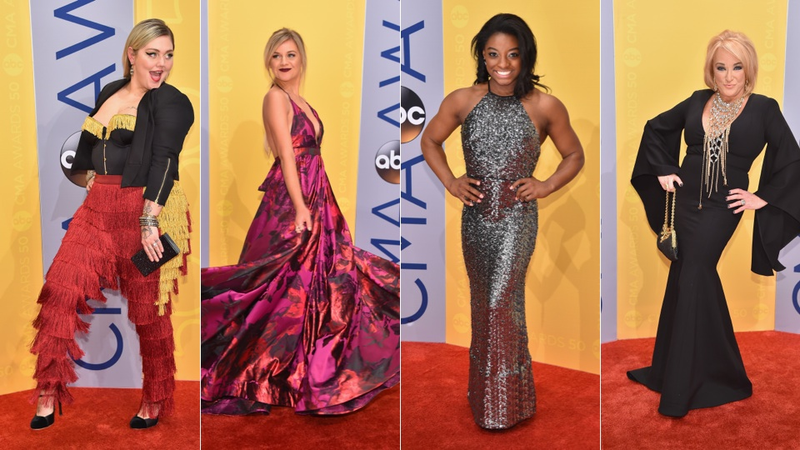 Illustration for article titled All the Country Royalty Wore Leather and Lace on the 50th Annual CMAs Red Carpet